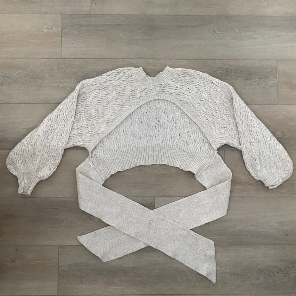 open back tie sweater